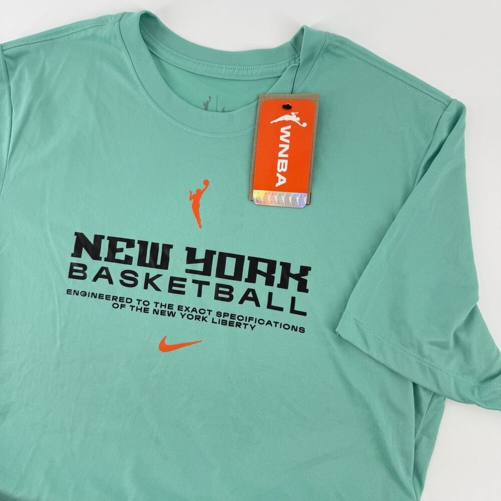 NEW Nike WNBA New York Liberty Basketball T Shirt Men Small Mint Green Fan Tee